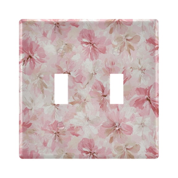 Pink Blossoms Bows Light Switch Cover Electrical Outlet Cover Replaceable Wall Plates 2-Gang