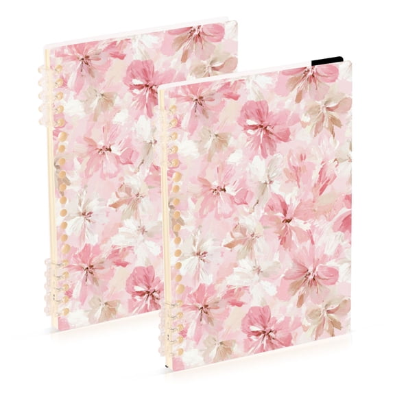 Pink Blossoms Bows Notebook Detachable Coil Notebook Diary Plan Book A5 Size 60 Pages 1 Pack