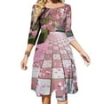 thumbnail image 1 of Pink Blossoms on Path Womens Summer Dress Tie Back A Line Flare Dress, 1 of 9