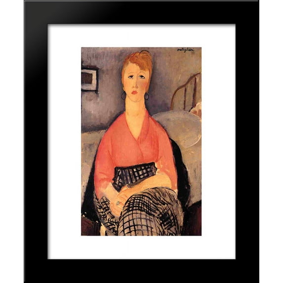Pink Blouse 20x24 Framed Art Print by Modigliani, Amedeo