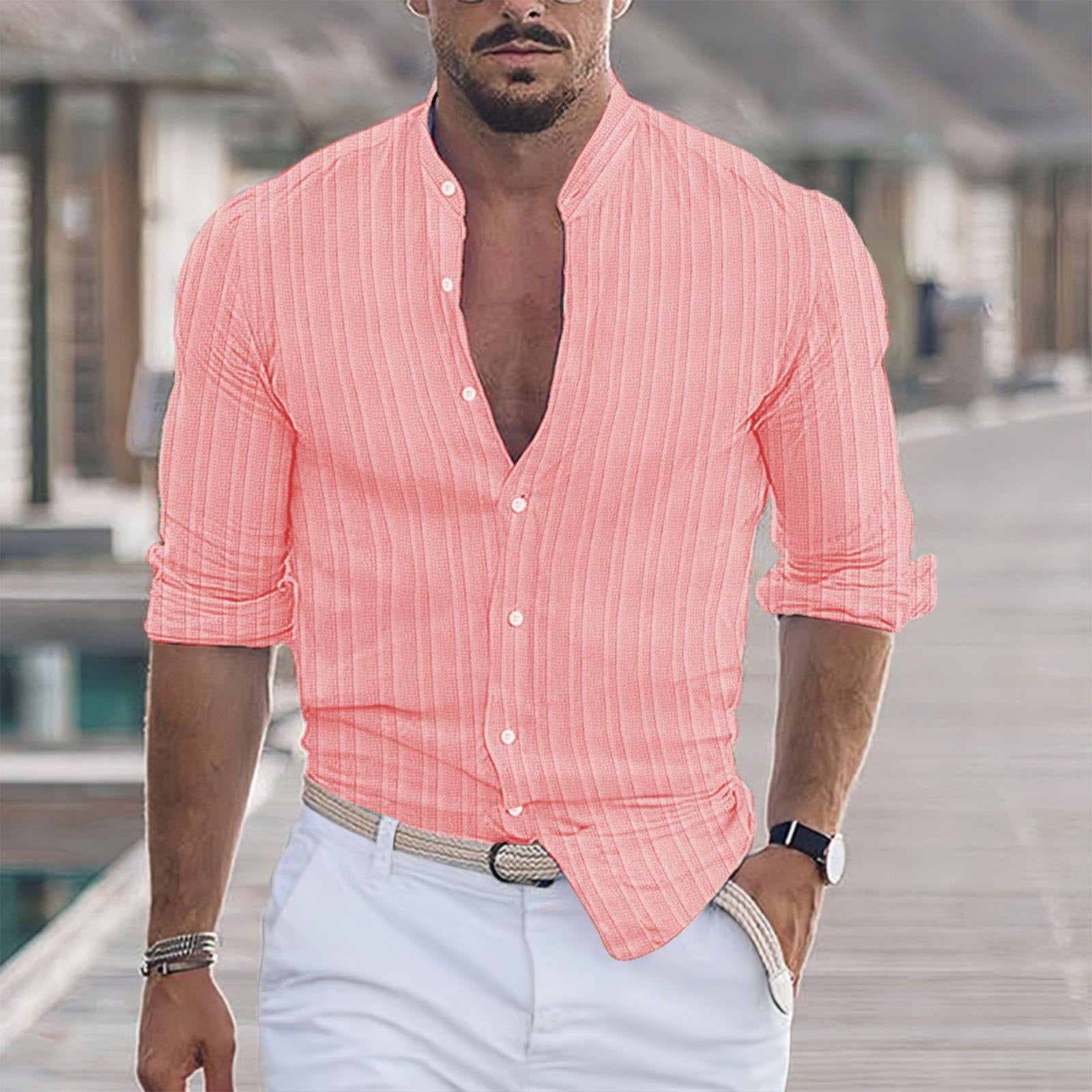 Pink Tall Slim Fit Dress Shirts Blush Pink Dress Shirt Men Blush Pink Men  Long Sleeve