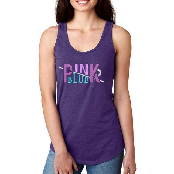 Pink Blue Abstract Design Racerback Tank Women -Image by Shutterstock, Female x-Large