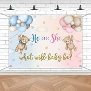 Pink And Blue Bears Baby Shower Backdrop What Will Baby Be Gender Reveal Party Decoration Pink And Blue Balloon Decoration Banner For Baby Shower Party 7x5ft