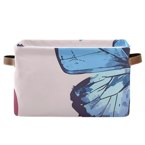 Pink Blue Butterflies Storage Bins Baskets With Handles Storage Box Clothes Organizer Organization Toys