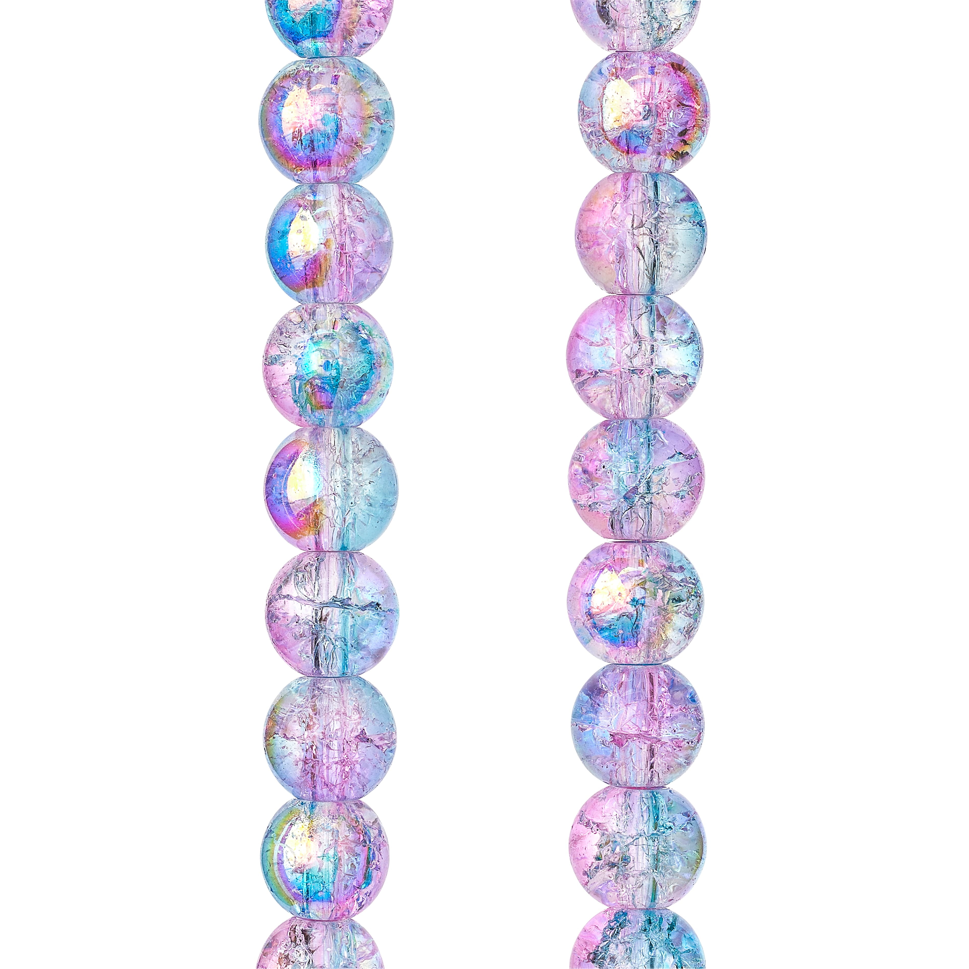 Mixed Beads Strand Necklace Purple/Blue Paddle Board