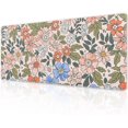 thumbnail image 1 of Pink Blue Cute Floral Gaming Mouse Pad Desk Mat XL 31.5×11.8 in Anime Green Leaf Flowers Extended Mousepad 30X80cm with Non-Slip Rubber Base Stitched Edge Large Desk Pad for Women Gamer Office, 1 of 7