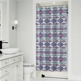 thumbnail image 1 of Pink and Blue Diamond Shaped Boho Pattern Shower Curtain 36"x72" ,Bathroom Decorative Shower Curtains Set with 12 Hooks,Modern Waterproof Washable Shower Curtain, 1 of 6