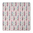 thumbnail image 1 of Pink and Blue Ethnic Style Feather Pattern Square Fitted Tablecloth with Elastic Edge,Square Table Cover,Washable Elastic Table Cover for Home Kitchen Party Decor 34"x34", 1 of 6