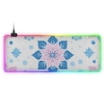 thumbnail image 1 of Pink Blue Floral Geometric RGB Gaming Mouse Pad Large Keyboard Mat Rubber Base 13 Light Modes, 1 of 6