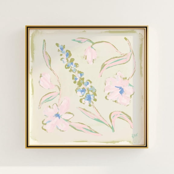 Pink & Blue Floralmodernouthern Botanical Print Grandmillennial Elegant Preppy Chinoiserie Decor Wall Art Modern Wall Decor