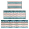 thumbnail image 1 of Pink and Blue Geometric Striped Pattern Kitchen Rugs Sets Of 3,Kitchen Runner Rugs Non Skid Washable,Decorative Kitchen Floor Mats for Kitchen,Sink,Laundry,17"x30"+ 17"x47" + 17"x59", 1 of 6