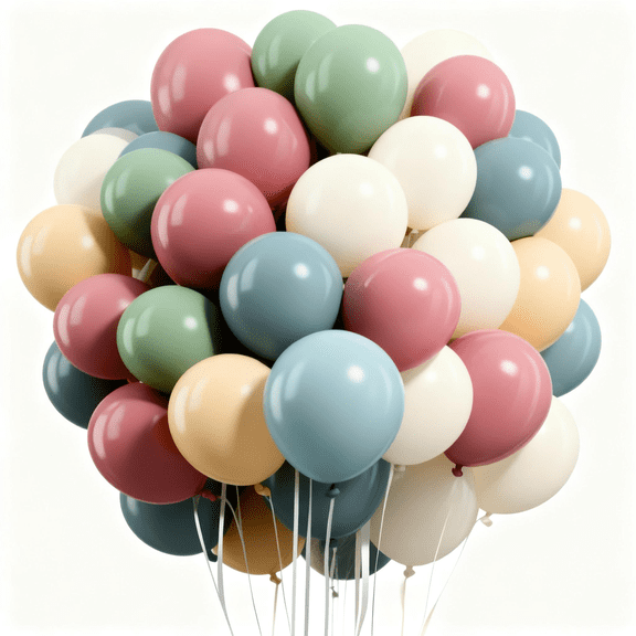 Pink Blue Green Balloons, 50Pcs 12Inch Retro Blush Pink Sage Green Dusty Blue Ivory White Nude Latex Balloons for Baby Shower Birthday Party Decorations