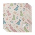 thumbnail image 1 of Pink Blue Green Easter Cloth Napkins, Spring Bunny Colorful Eggs Washable and Reusable Dinner Napkins Set of 4, Table Napkin for Kitchen Party Birthday Wedding Hotel Housewarming 20"x20", 1 of 8