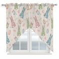thumbnail image 1 of Pink Blue Green Easter Kitchen Window Curtains, Swag Curtains Valance for Bedroom Living Room Bathroom, Spring Bunny Colorful Eggs Rod Pocket Window Treatment Curtain Block Drapes 2 Panels 36"x63", 1 of 9