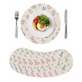 thumbnail image 1 of Pink Blue Green Easter Round Placemats Set of 8 for Dinning Tables,Heat-proof Braided Table Mats 13 Inch,Spring Bunny Colorful Eggs Washable Place Mat for Kitchen Restaurant Party Decor Table Setting, 1 of 9