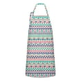 thumbnail image 1 of Pink and Blue Heart Shaped Boho Pattern Apron-Garden Aprons for Women with Pockets-Cotton Linen Waterproof Kitchen Cooking Gardening Aprons Adjustable for Kitchen,Cooking,BBQ and Salon 33x27 Inch, 1 of 7