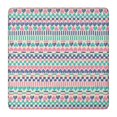 thumbnail image 1 of Pink and Blue Heart Shaped Boho Pattern Square Fitted Tablecloth with Elastic Edge,Square Table Cover,Washable Elastic Table Cover for Home Kitchen Party Decor 36"x36", 1 of 6