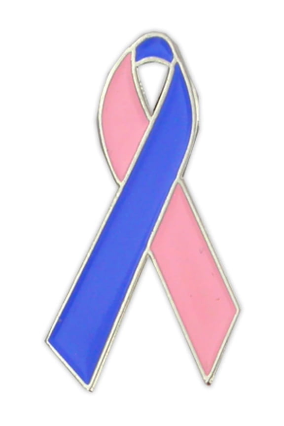 Pink & Blue Infant Pregnancy Loss Awareness Ribbon Enamel Lapel Pin