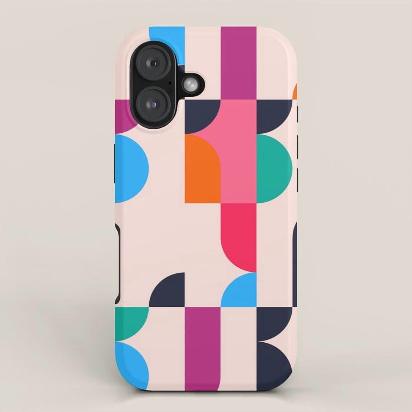 Pink, Blue, Magenta and Navy Geometric Color Block Tough Case for ...