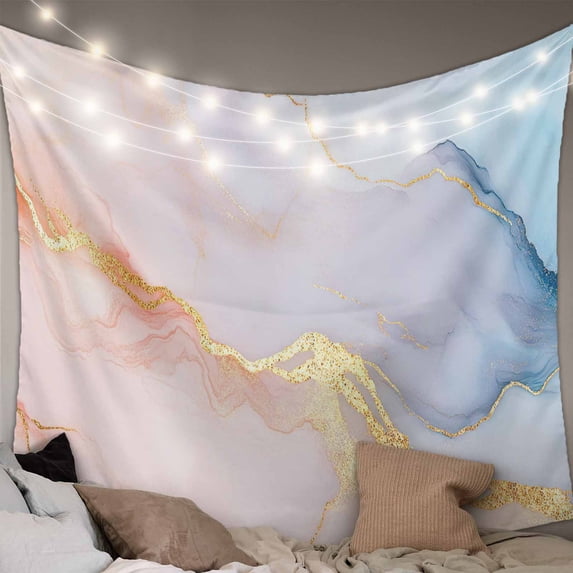 Pink Blue Marble Tapestry for Bedroom Wall Hanging Tapestry, Ink Painting Modern Abstract Ceiling Backdrop Tapestries Poster Blanket Wall Decor for Teens Room Living Room Dorm 59" x 90"