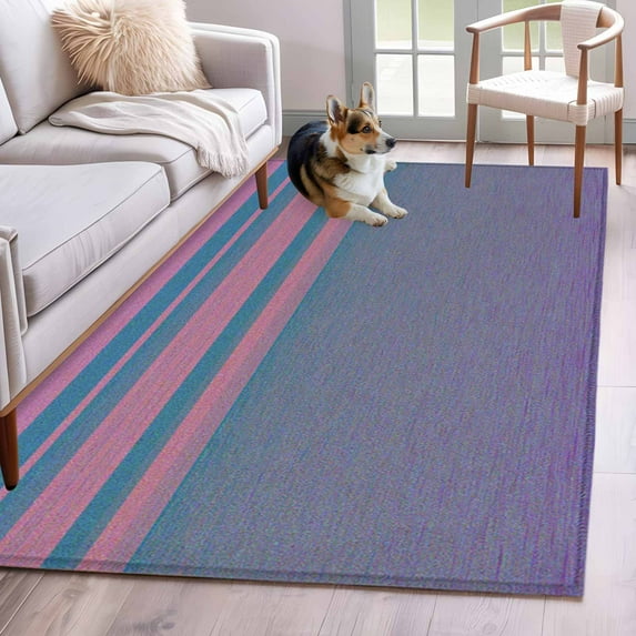 Pink Blue Ombre Area Rug 3x5 Washable Rug Non Slip Vintage Abstract Art Large Area Rug Indoor Floor Carpet for Entryway Bedroom Kitchen Living Room Home Office Dining Room Nursery