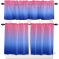 thumbnail image 1 of Pink Blue Ombre Kitchen Curtains Sets for Windows 36 Inch Length, Modern Abstract Art Aesthetics Rod Pocket Window Treatments Tier Curtains and Valances Set for Bedroom/Bathroom, 1 of 6