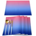 thumbnail image 1 of Pink Blue Ombre Placemats Set of 6, Modern Abstract Art Aesthetics Placemats for Dining Table, Place Mats for Kitchen Tabletop, Waterproof Wipeable Dining Table Mats Set, 1 of 9