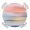 thumbnail image 1 of Pink Blue Ombre Round Tablecloth for 55-60 Inch Tables, Fitted Table Cover with Elastic Edge, Oil Painting Modern Abstract Waterproof Outdoor Table Cloth Protector for Patio Garden Dinner Picnic, 1 of 9
