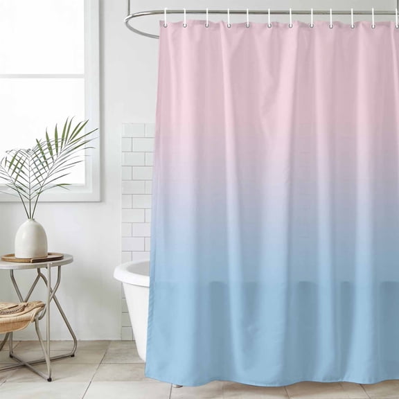 Pink Blue Ombre Waterproof Shower Curtain,Extra Large 72"x96" Washable Polyester Fabric Shower Curtains for Bathroom,Pink Gradient Color Modern Abstract Art Decorative Bathtub Curtain Sets with Hooks