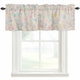 thumbnail image 1 of Pink Blue Purple Flowers Window Valance Curtain Retro Spring Rod Pocket Short Curtain for Living Room, Bedroom & Kitchen Window Decor 54x18in, 1 of 8