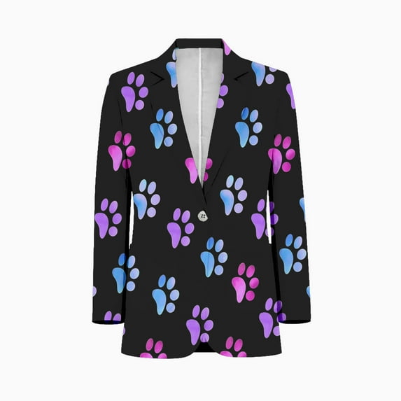 Pink Blue Purple Galaxy Paw Prints Men's Suit Blazer Casual Party Wear Slim Fit Suit Jacket Fashionable Luxury British Style Men Suit Coat