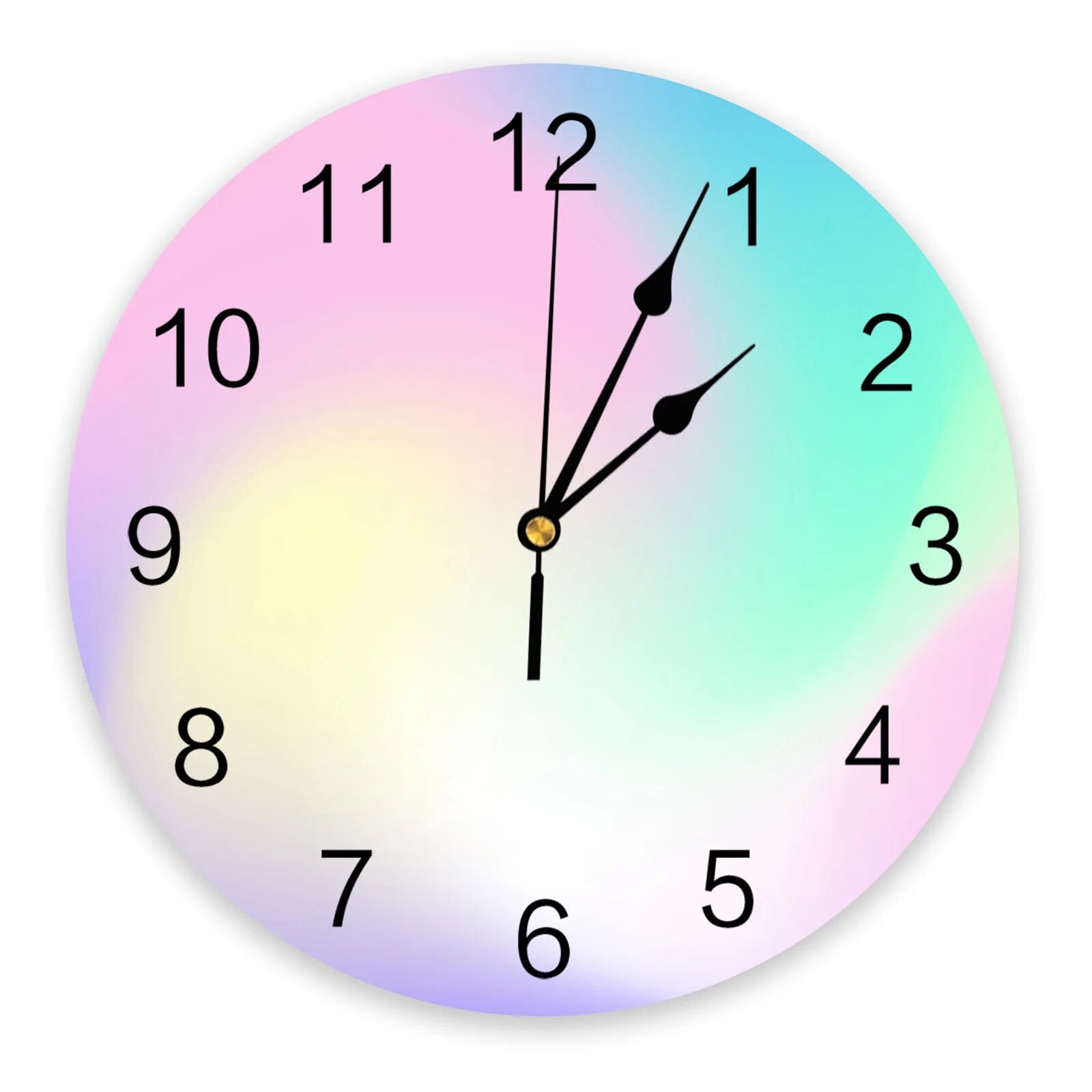 Pink Blue Purple Gradient Clocks Wall Home Decor Modern Kitchen Room ...