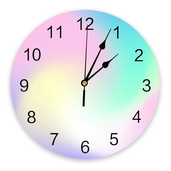Pink Blue Purple Gradient Clocks Wall Home Decor Modern Kitchen Room Bedroom Living Room Decor Wall Clock