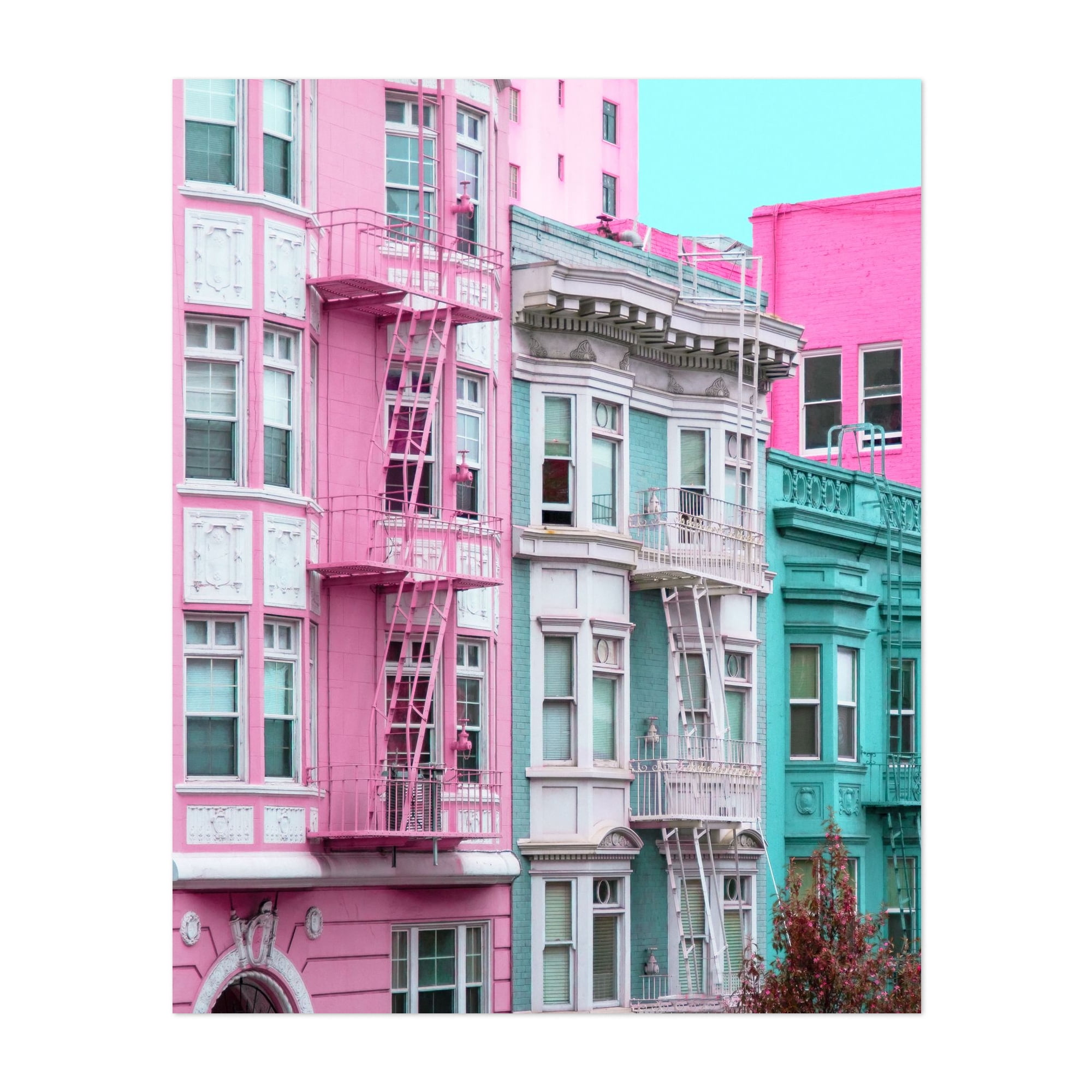 Pink and Blue Row Houses in San Francisco - San Francisco California ...