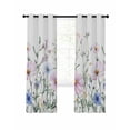 thumbnail image 1 of Pink Blue Spring Floral Blackout Curtains 45 Inches Long for Bedroom, Watercolor Elegant Botanical Thermal Insulated Room Darkening Black Out Window Curtain Panels Grommet Drapes for Living Room, 1 of 8