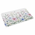 thumbnail image 1 of Pink Blue Spring Floral Doormat Outdoor Entrance 18"x30", Watercolor Elegant Botanical Absorb Moisture Dirt Door Mats, Non-Slip Rubber Backing Floor Mats Indoor, Low-Profile Front Door Rugs, 1 of 9
