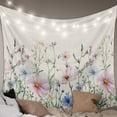 thumbnail image 1 of Pink Blue Spring Floral Tapestry for Bedroom Wall Hanging Tapestry, Watercolor Elegant Botanical Rustic Ceiling Backdrop Tapestries Poster Blanket Wall Decor for Teens Room Living Room Dorm 59" x 79", 1 of 8