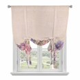 thumbnail image 1 of Pink Blue Spring Floral Tie Up Curtain Valance for Window,Adjustable Rod Pocket Window Curtains Shades,Rustic Summer Flower Plants Light Filtering Valance Drapes for Cafe Living Room Bedroom 52"x45", 1 of 9