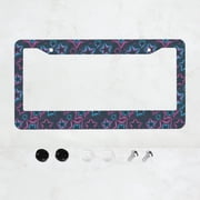 Pink Blue Stars Style License Plate Frame Aluminium Rust-Proof Auto Parts License Plate Decorative Screws Fit Standard 2 Holes 1Pc U.S. License Plate, 12.2x 6.3 inch
