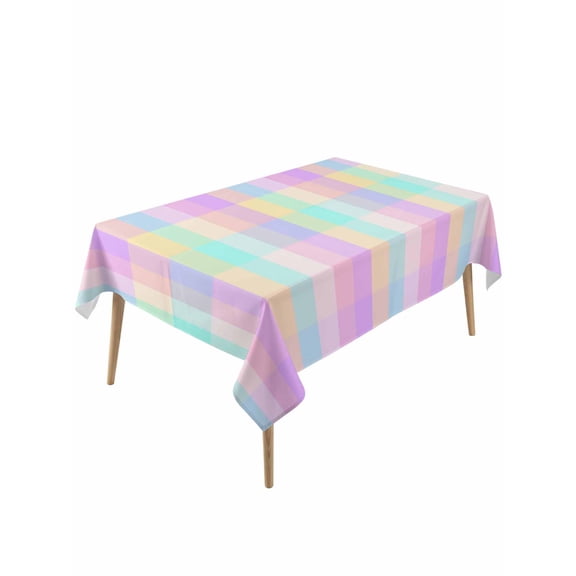 Pink Blue Table Cloth, Waterproof Tablecloth for Rectangle Tables, Buffalo Plaid Checker Modern Gingham Lattice Reusable Washable Fabric Table Cover for Restaurant Kitchen Dining Tables 54"x108"