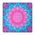 thumbnail image 1 of Pink Blue Tie Dye Flower Pattern Square Fitted Tablecloth with Elastic Edge,Square Table Cover,Washable Elastic Table Cover for Home Kitchen Party Decor 34"x34", 1 of 6