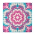 thumbnail image 1 of Pink Blue Tie Dye Mandala Square Fitted Tablecloth with Elastic Edge,Square Table Cover,Washable Elastic Table Cover for Home Kitchen Party Decor 34"x34", 1 of 6
