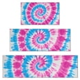 thumbnail image 1 of Pink Blue Tie Dye Spiral Kitchen Rugs Sets Of 3,Kitchen Runner Rugs Non Skid Washable,Decorative Kitchen Floor Mats for Kitchen,Sink,Laundry,17"x30"+ 17"x47" + 17"x59", 1 of 6