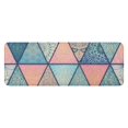 thumbnail image 1 of Pink and Blue Triangular Floral Boho Pattern Kitchen Rug Mat,Kitchen Runner Rugs Non Skid Washable,Decorative Kitchen Floor Mats for Kitchen,Sink,Laundry,17"x47.2", 1 of 7