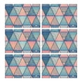 thumbnail image 1 of Pink and Blue Triangular Floral Boho Pattern Summer Placemats Table Placemats Set Of 6-Linen Kitchen Washable Placemats Table Mats 11.8"x17.7" Non-Slip Heat Resistant, 1 of 5