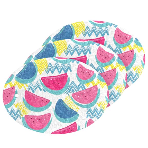 Pink Blue Watermelon Pattern Cellulose Cleaning Sponge Set 3 Pack Compressed Kitchen Scrubber for Dishes