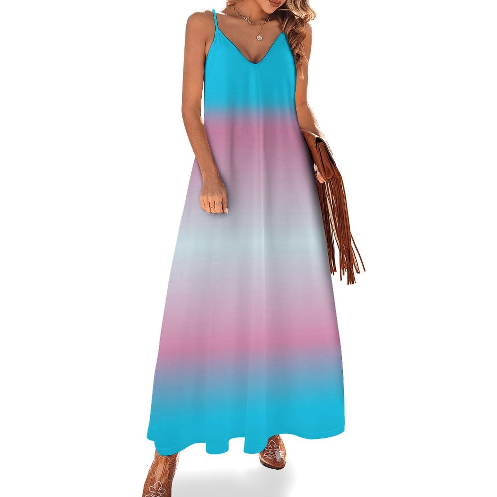 dresses luxury gradient Luxury Gray Green Gradient Beaded Spaghetti Strap Evening Dress SS735