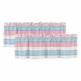 thumbnail image 1 of Pink Blue Wood Grain Valances for Windows, Decorative Rod Pocket Window Valance Curtains, Modern Colorful Striped Short Curtain Drapes for Kitchen/Bathroom/Living Room, 2 Panels, 42" W x 12" L, 1 of 8