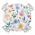 thumbnail image 1 of Pink Blue Yellow Flowers Elastic Fitted Round Table Cover Watercolor Spring Waterproof Outdoor Tablecloth for Holiday Party, Picnic, Patio & Dining Fits Tables Up to 45"-54", 1 of 8