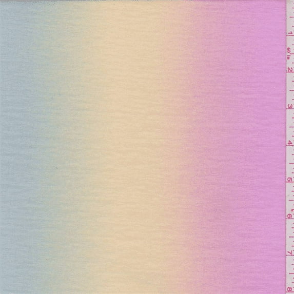 Pink/Blue/Yellow Ombre Stripe Jersey Knit, Fabric Sold By the Yard